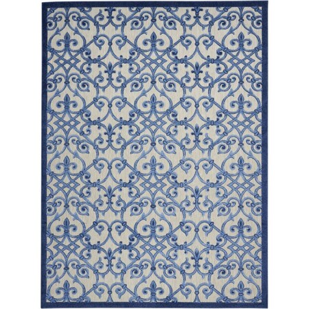 Palacedesigns 8 x 11 ft. Gray & Blue Indoor & Outdoor Area Rug PA3667557